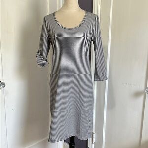 J. Jill XS Black and White Striped Dress